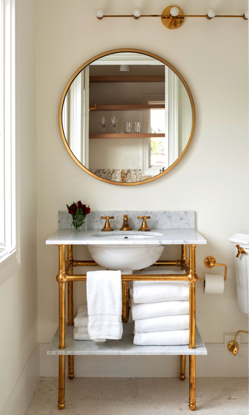 Brass vanity hardware