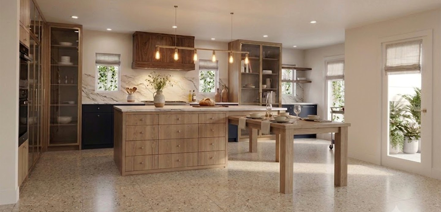 Finished kitchen prepared for everyday living