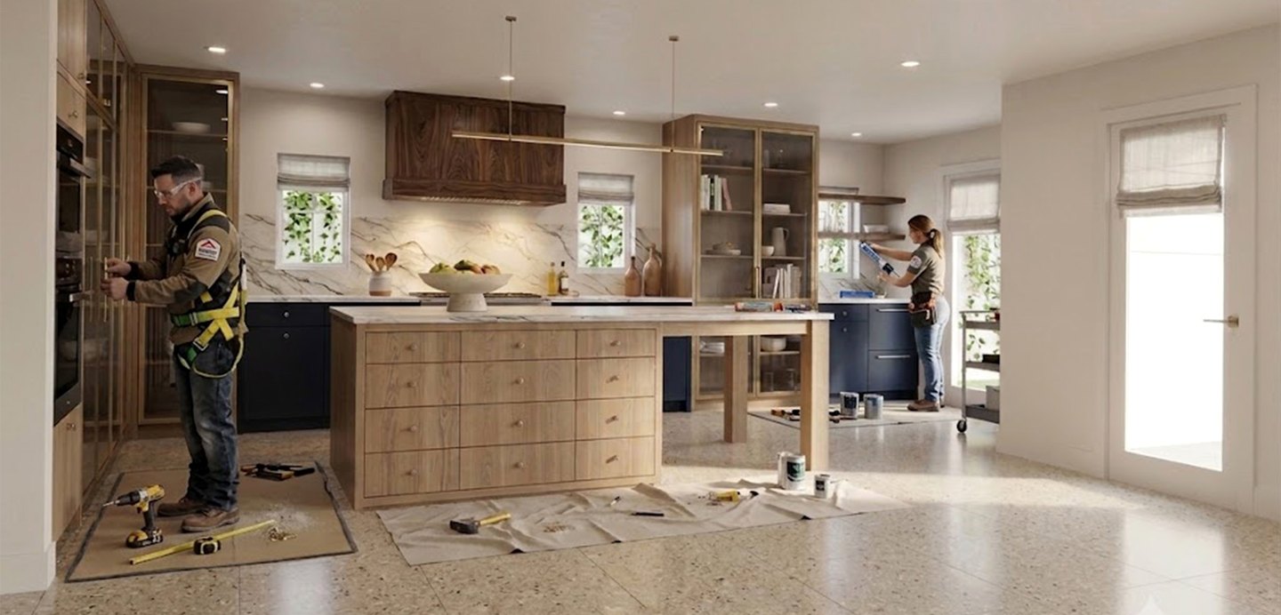 Kitchen under construction during project realization